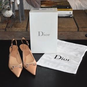 Christian Dior My Dior Slingback 6 Naturel Nude Heels 38 7 1/2 8 Neiman Marcus